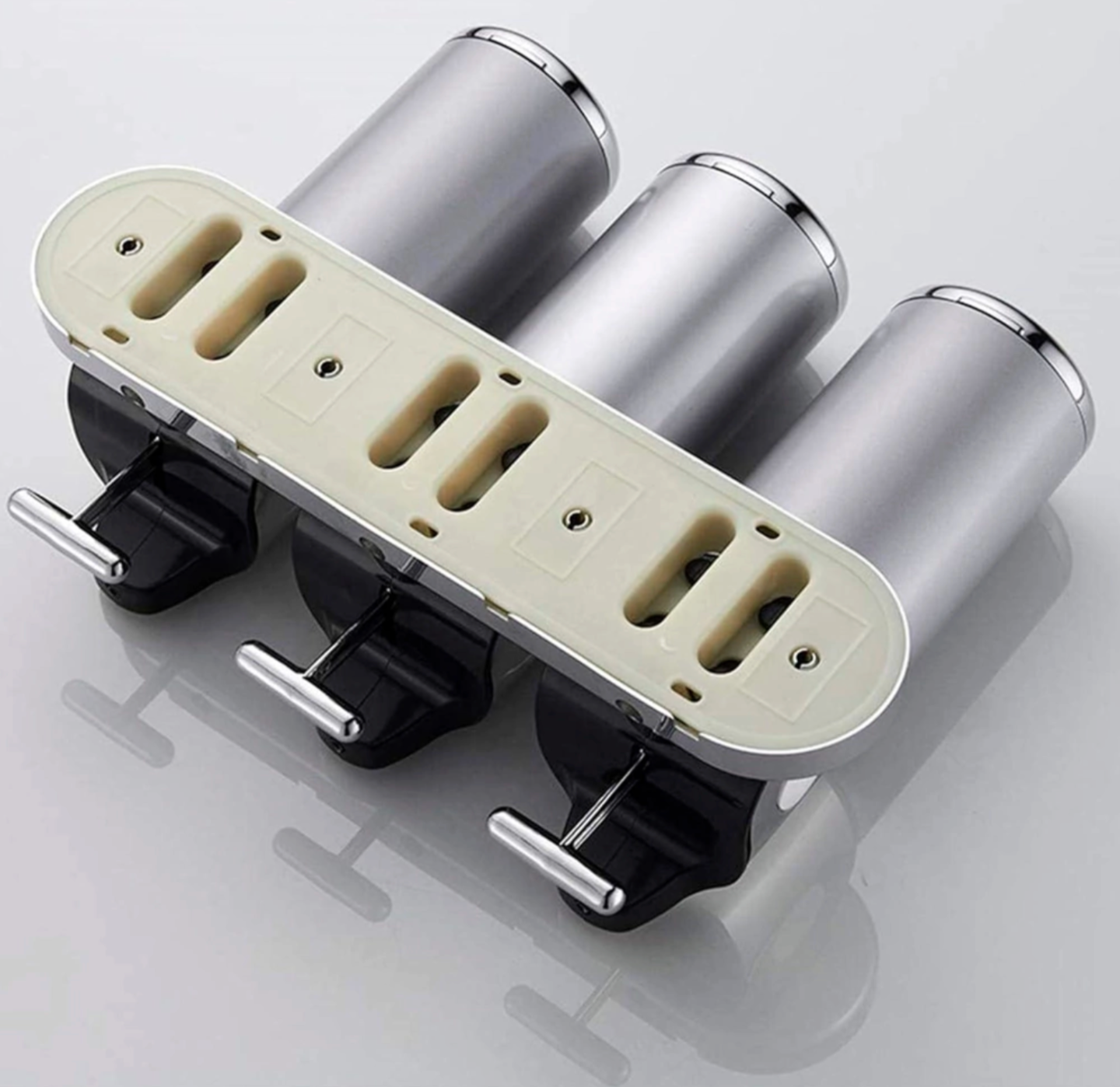 DISPENSADOR TRIPLE JABON SHAMPO LIQUIDOS