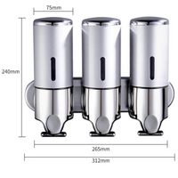 DISPENSADOR TRIPLE JABON SHAMPO LIQUIDOS