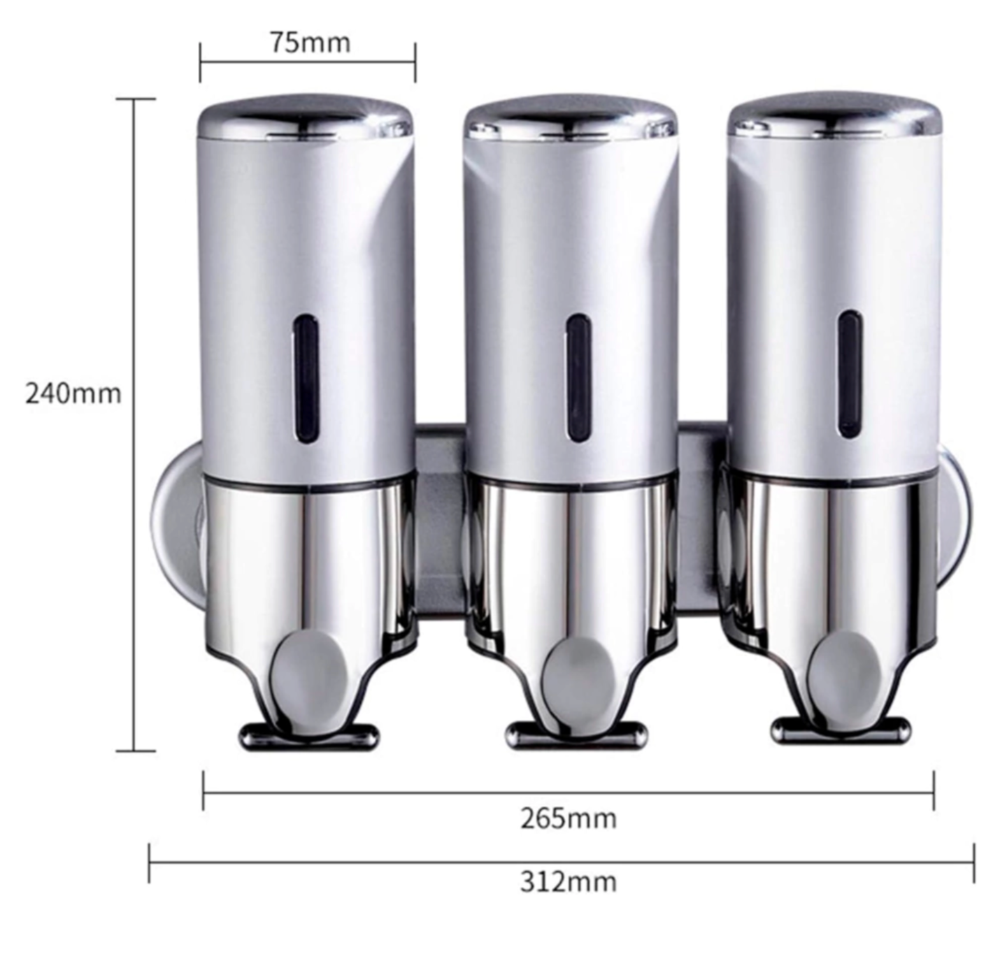 DISPENSADOR TRIPLE JABON SHAMPO LIQUIDOS