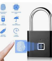 Candado de seguridad y detector huellas